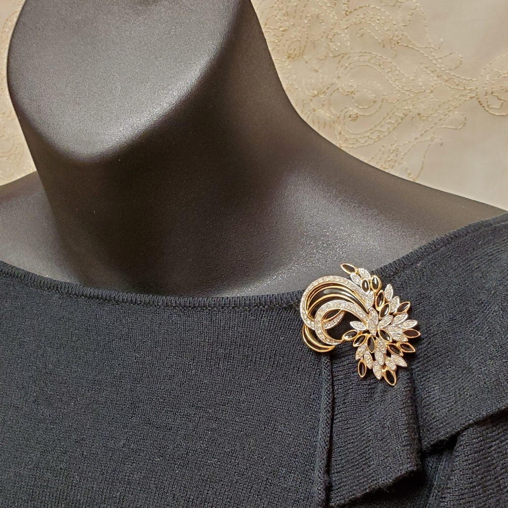 Polcini Rhinestone Embellished Brooch